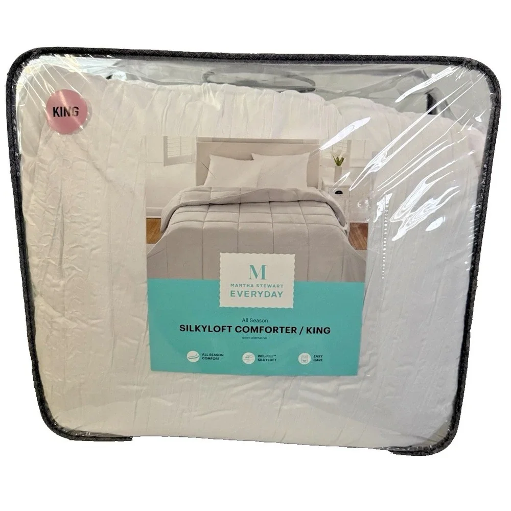 EVERYDAY Martha Stewart KING Bed Comforter white